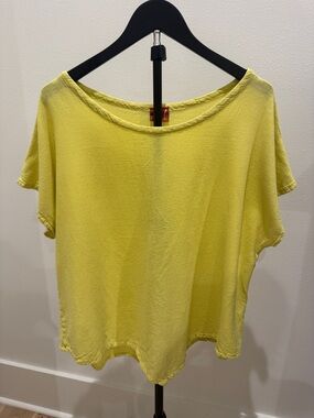 Oh My Gauze! Bright Yellow Relaxed Short Sleeve Top